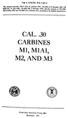 Thumbnail cal .30 carbines m1,m1A1,m2, and m3 manuals