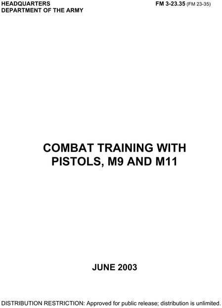 Product picture combat training with pistols,m9 and m11 manuals