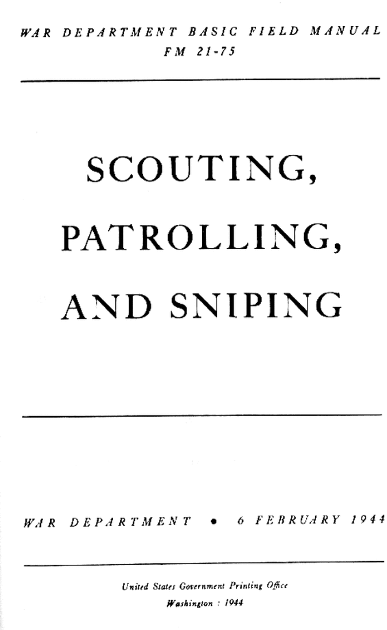 Product picture scouting patrolling and sniping training manual